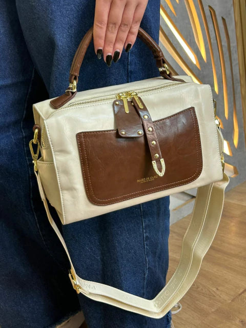 Bolsa Modelo Baú Médio - Pavão de Ouro